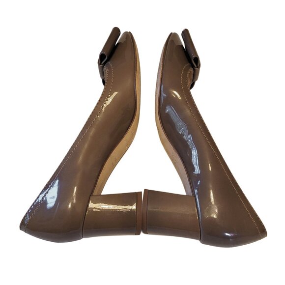 Kate Spade Dijon Bow Patent Leather Block Heel Pumps - Picture 5 of 7